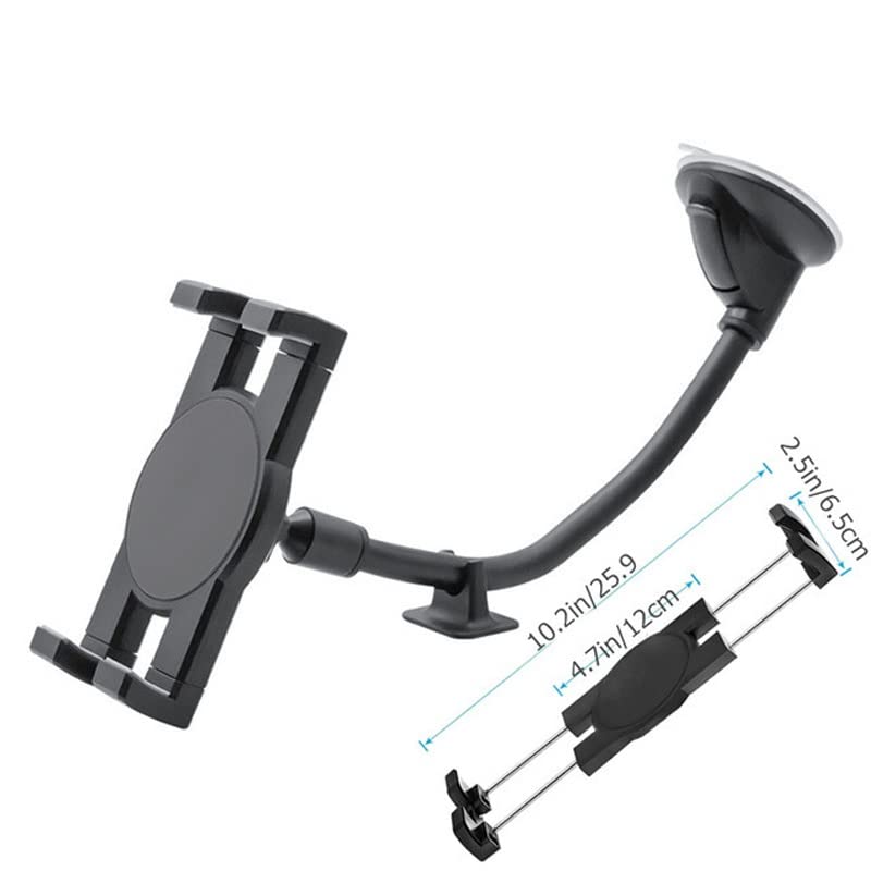 ASWRTYJO Windshield Car Tablet Mount Truck Window Dashboard Phone Holder Suction Cup Long Arm