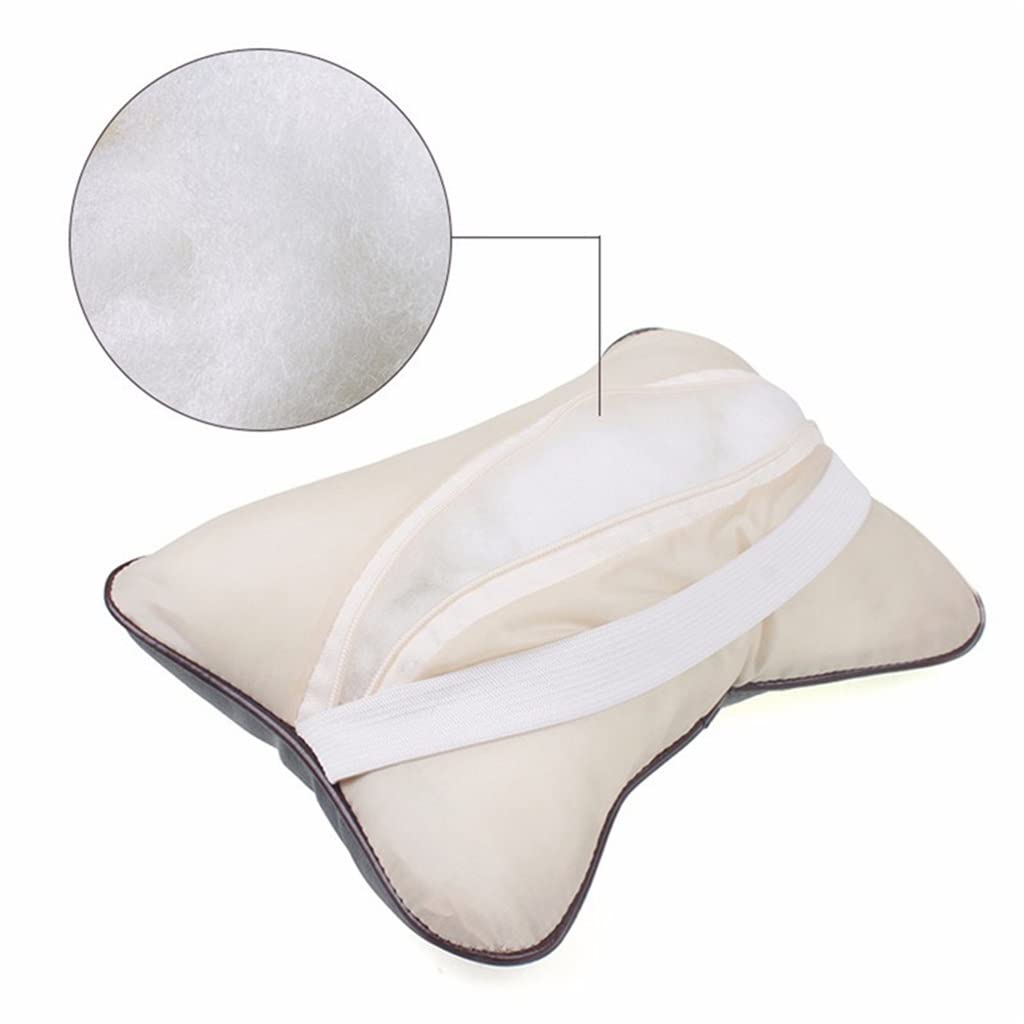1 Pair Universal Car Neck Pillows PU Leather Auto Car Neck Rest Headrest Cushion Pillow Car Interior Accessories (Color : D) (Gray)