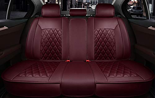 KG7HQRP Full Set Universal Fit 5 Seats Car Sedan SUV Seat Covers Protectors Waterproof Pu Leather Auto Seat Cushions A