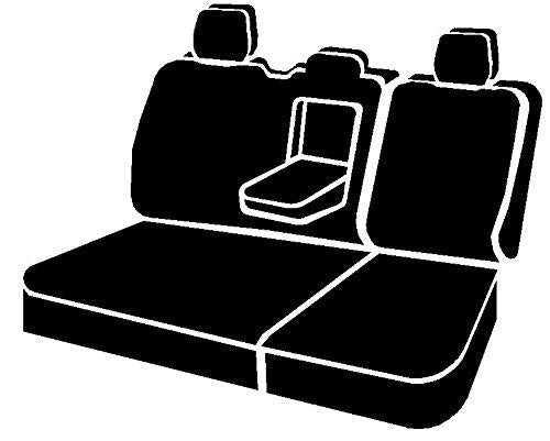 Fia SL62-53 BLK/BLK, Custom Fit Rear Seat Cover, Split Seat 40/60 - Leatherette, (Solid Black)