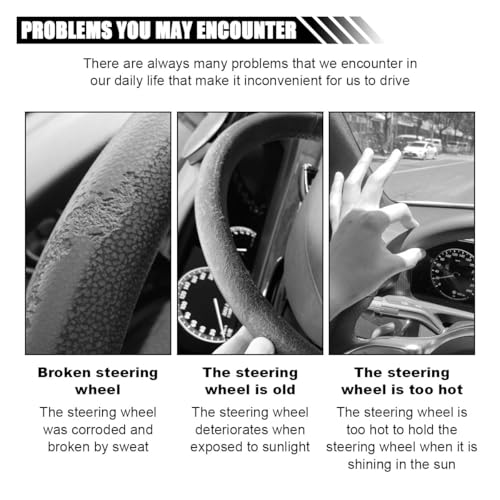 Sun Shade Steering Wheel Cover, Anti-Heat Protector, Universal 18 Inch Auto Sun Block Cover, Shield Accessories for Most Car Truck SUV