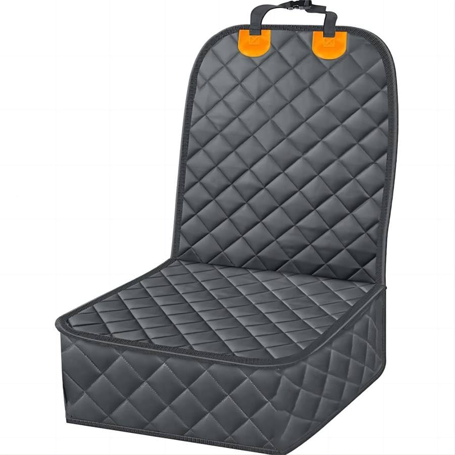 Waterproof Dog Front Seat Cover, Quilted Padded Pet Car Seat Protector with Non-Slip Backing, Heavy-Duty for Cars Trucks SUVs