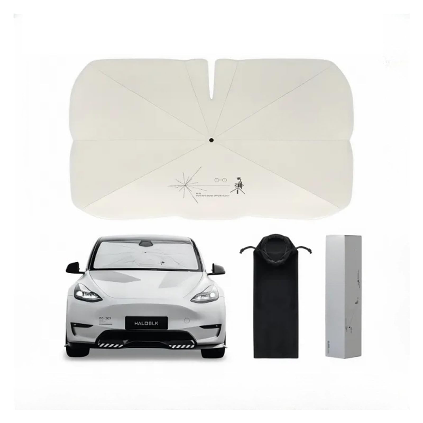 Umbrella Windshield Sunshade for Tesla Model Y Juniper