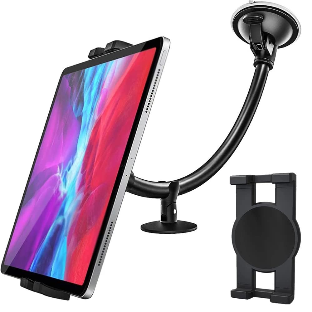 ASWRTYJO Windshield Car Tablet Mount Truck Window Dashboard Phone Holder Suction Cup Long Arm