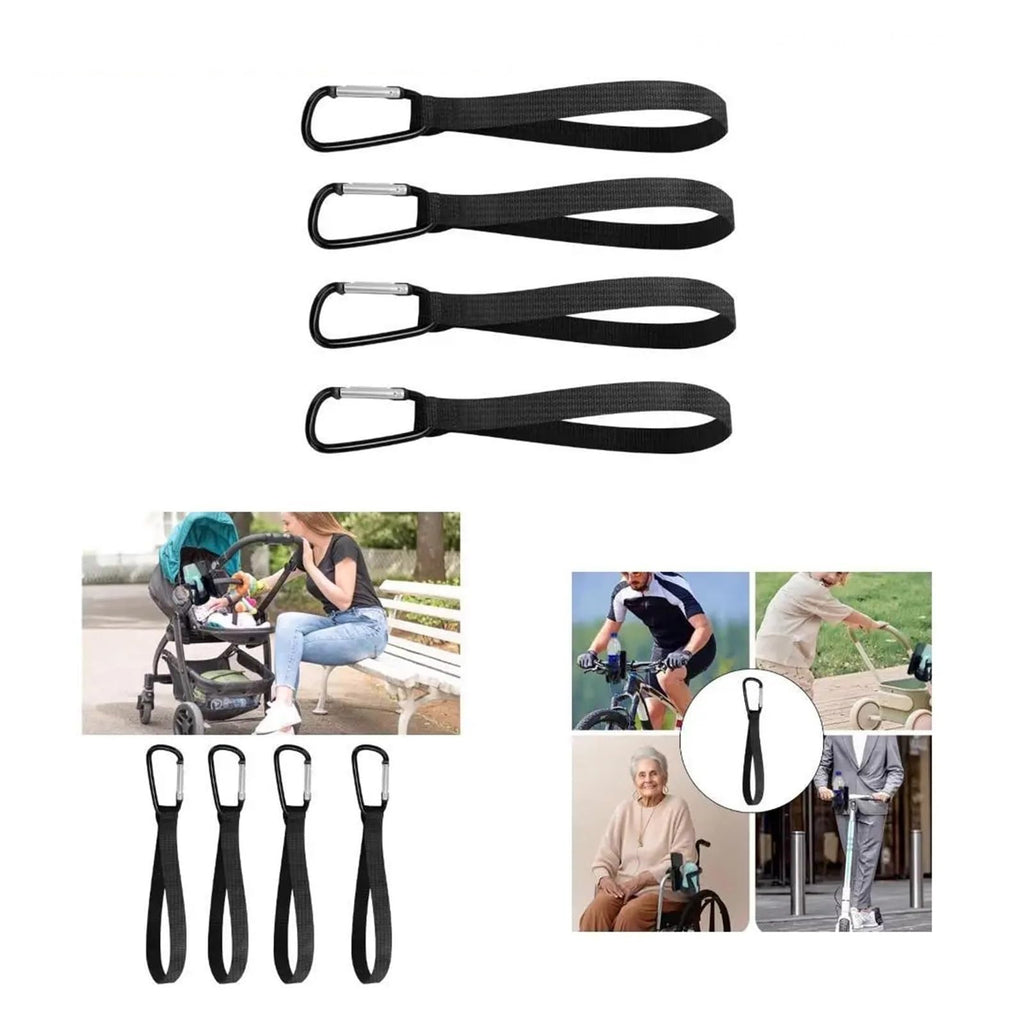 Stroller Clips 4Pcs Heavy Duty Hanging Hooks Compatible with Bags Carabiner Clips Compatible with Bicycles Shopping Carts Wheelchairs Baby Strollers for Strollers Bikes Wheelchairs Walkers