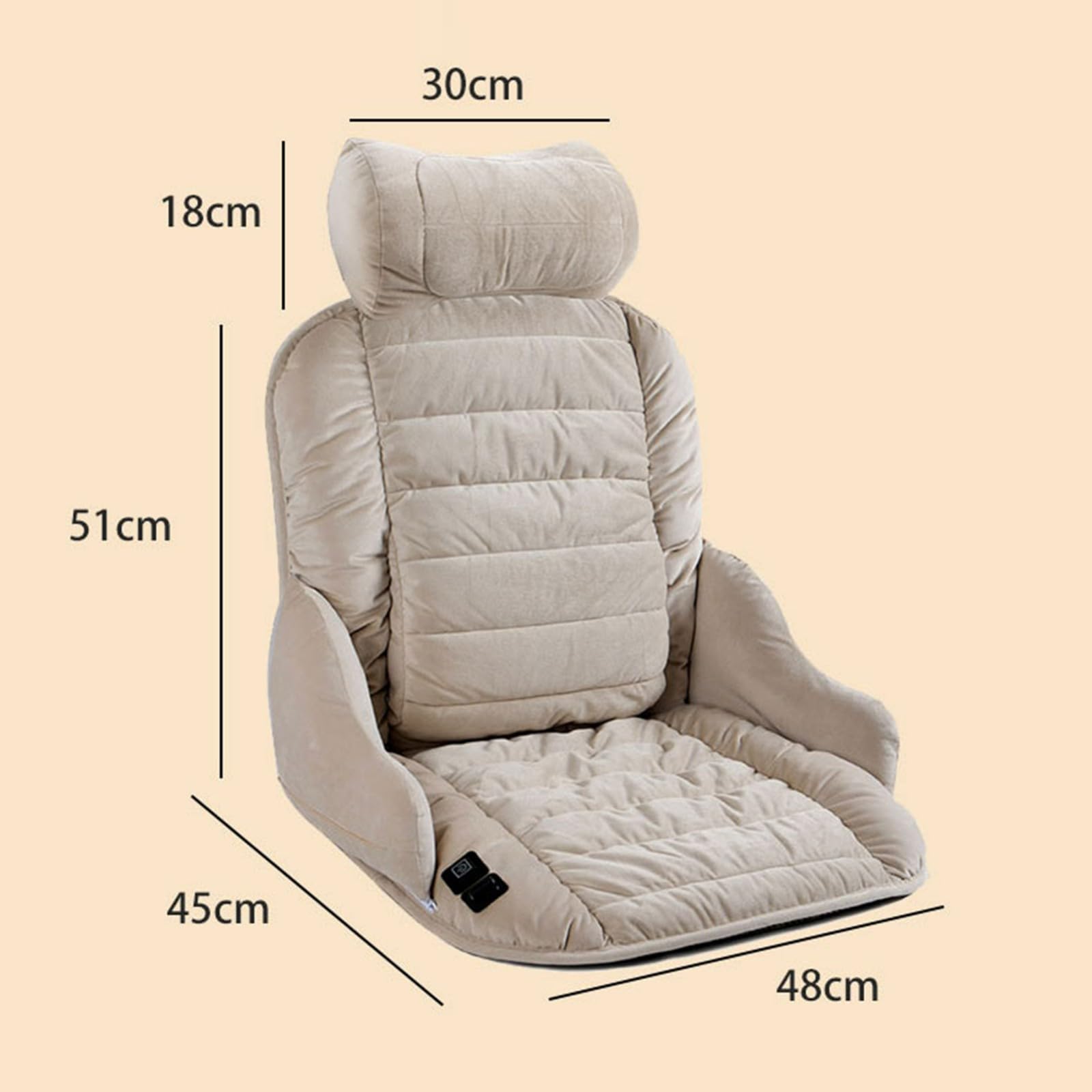 Heated Seat Cushion for Office Chair, with Headrest & Lumbar Support Heated Seat Pad, 3 Temperatures Levels Large Heating Area Heated Seat Cover for Chair, Sofa, Couch(Gray,Large)