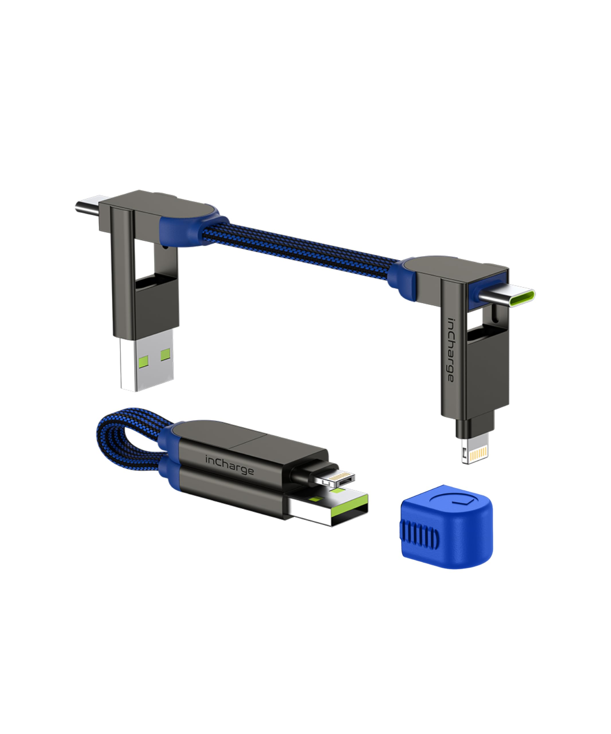 6-in-1 100W Fast-Charging Keychain Cable for Devices