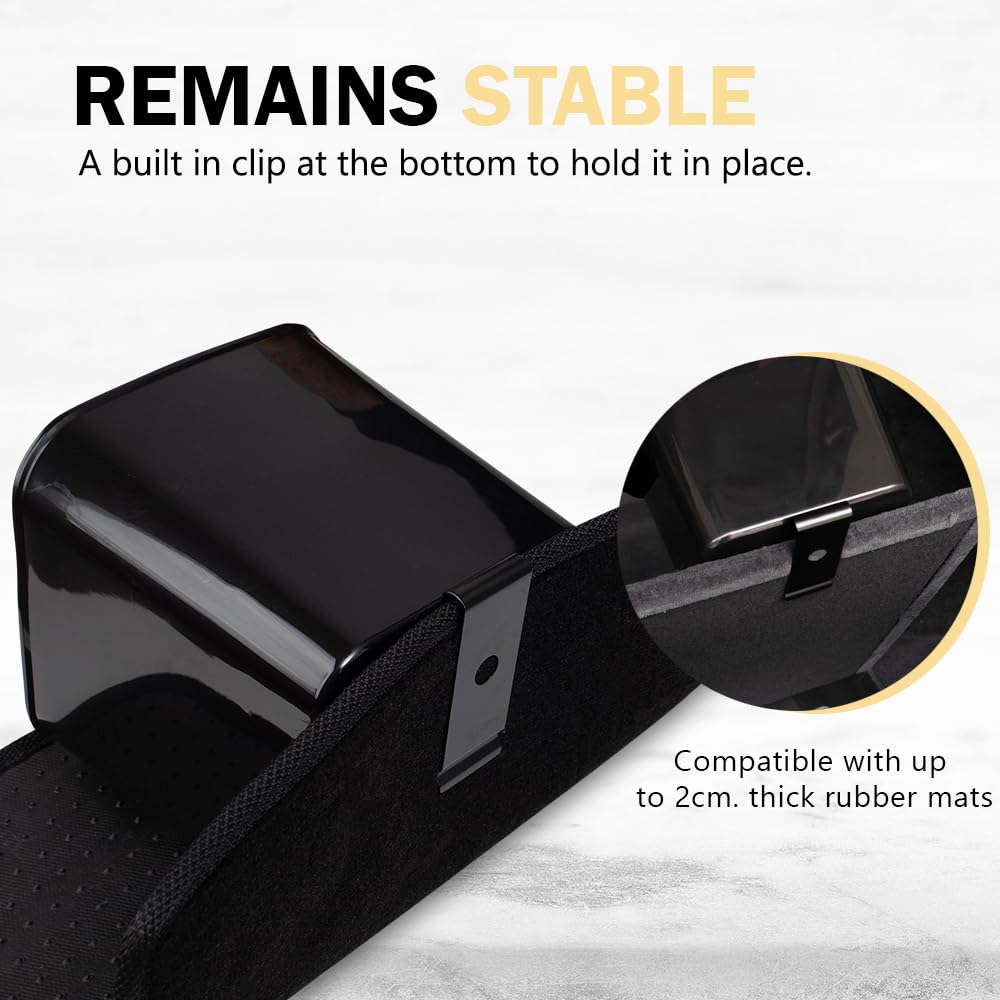 HAUSSIMPLE Car Trash Can Waterproof Vehicle Garbage Bin, Leakproof Anti Slip Floor Mat Clip Trash Bag Holder for Car, Truck, SUV, Van Portable Auto Trash Container with Stability Clips