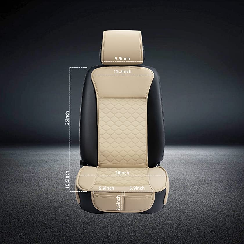 Elantrip Front Car Seat Covers Leather Water Proof Seat Protector Universal fit