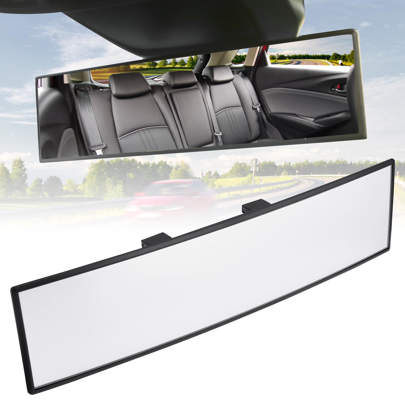 Wide-Angle Clip-On Rearview Mirror for Cars and SUVs