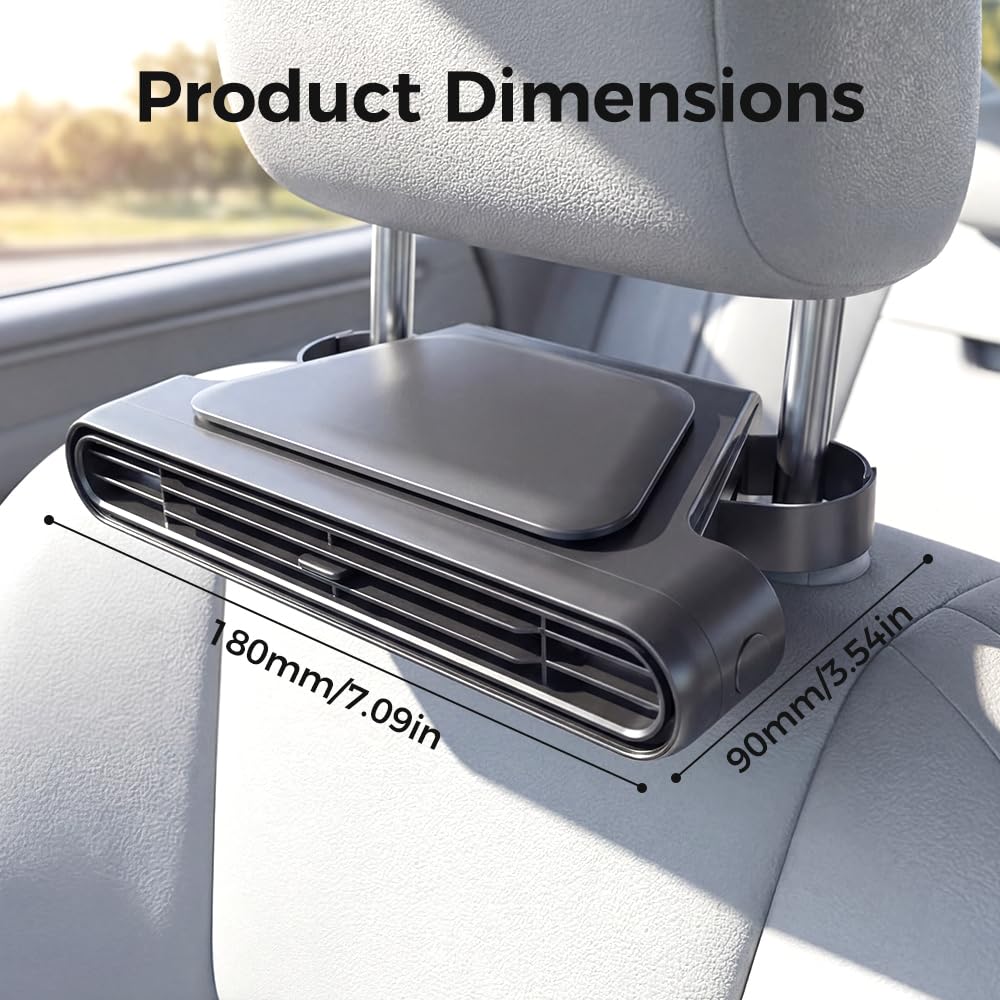 2026 New Portable Car Seat Fan, USB Back Cooling Fan for Driver & Backseat, Headrest Fan for SUV, Sedan, Trucks, Car Accessories for Summer Driving