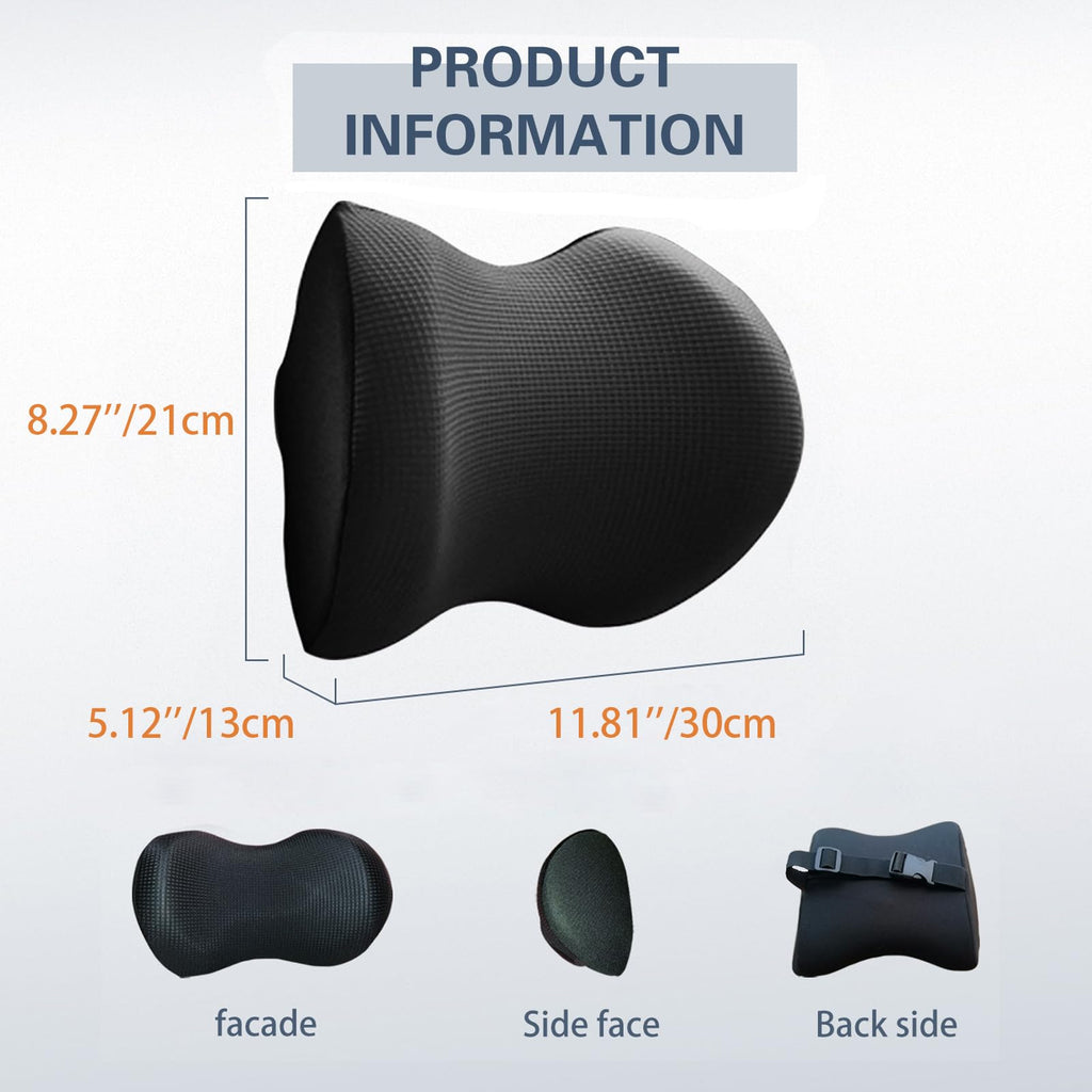 SPRFUFLY Super Soft Car Headrest Pillow, 100% Memory Foam Car Neck Pillow with Adjustable Strap & Breathable Removable Cover, Ergonomic Design - Travel Pillow Car Pillow for Neck/Back Pain Relief