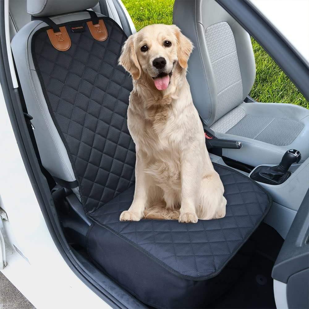 Waterproof Dog Front Seat Cover, Quilted Padded Pet Car Seat Protector with Non-Slip Backing, Heavy-Duty for Cars Trucks SUVs