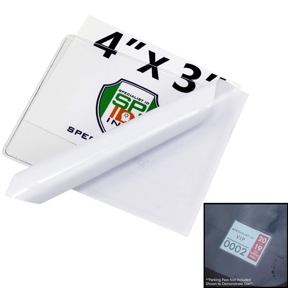 Clear Adhesive Windshield Parking Permit Holder