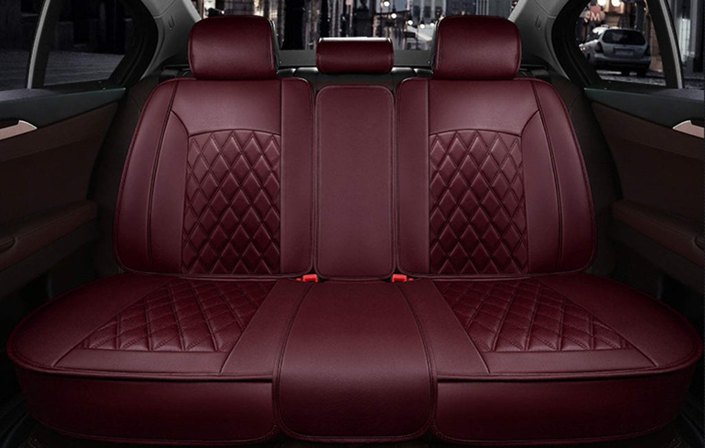 KG7HQRP Full Set Universal Fit 5 Seats Car Sedan SUV Seat Covers Protectors Waterproof Pu Leather Auto Seat Cushions A