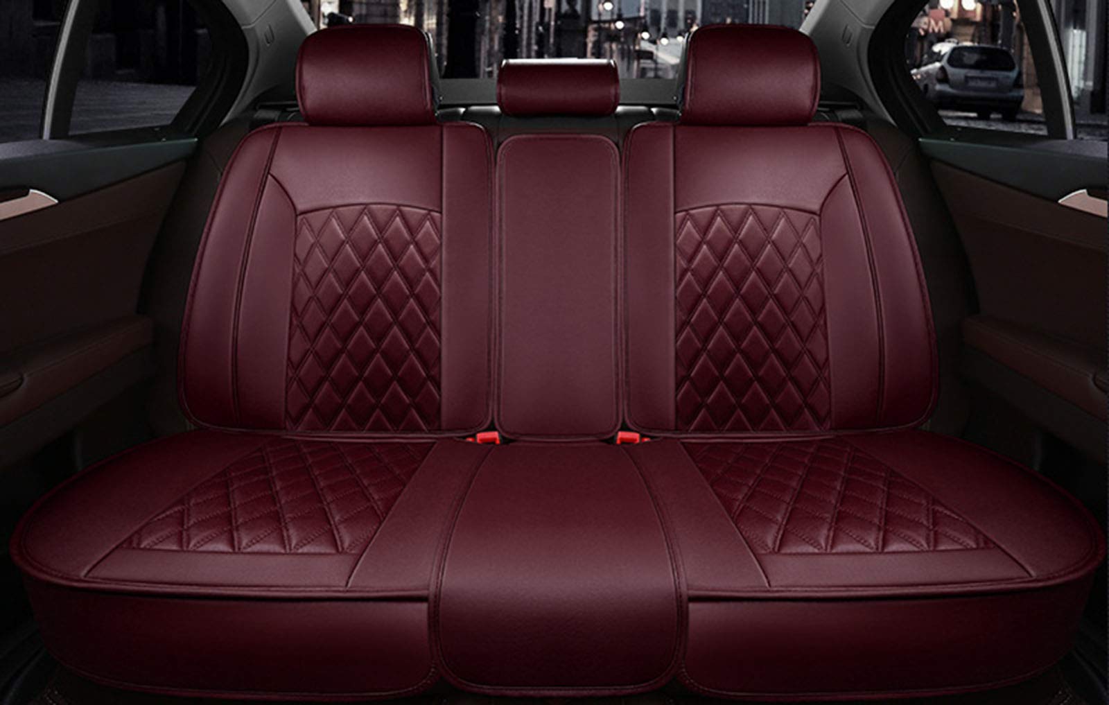 KG7HQRP Full Set Universal Fit 5 Seats Car Sedan SUV Seat Covers Protectors Waterproof Pu Leather Auto Seat Cushions A