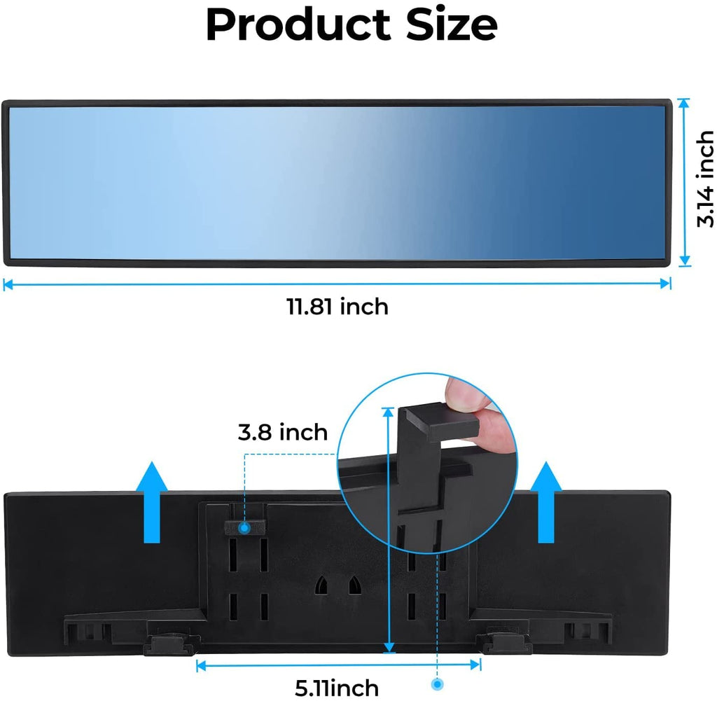 Wide-Angle Clip-On Rearview Mirror for Cars and SUVs