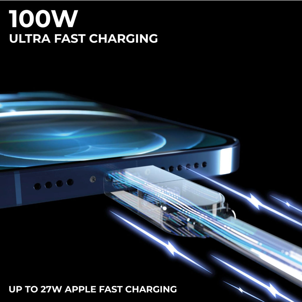 6-in-1 100W Fast-Charging Keychain Cable for Devices