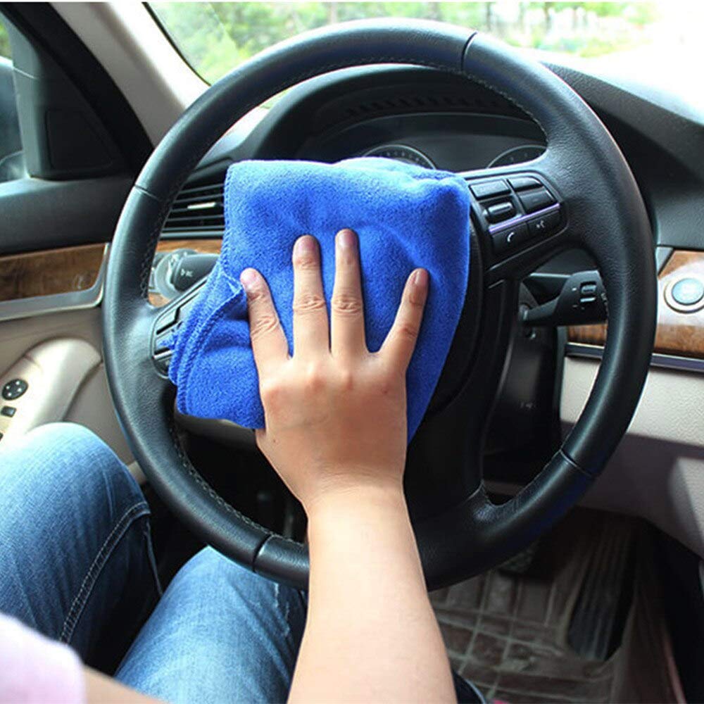 EMFYL 20PCS 30x70cm Car Washing Towel Microfiber Car Drying Cleaning Cloth Car Care Car Wash Auto Detailing Absorption Polishing Towels Luopan Car Cleaning Kits
