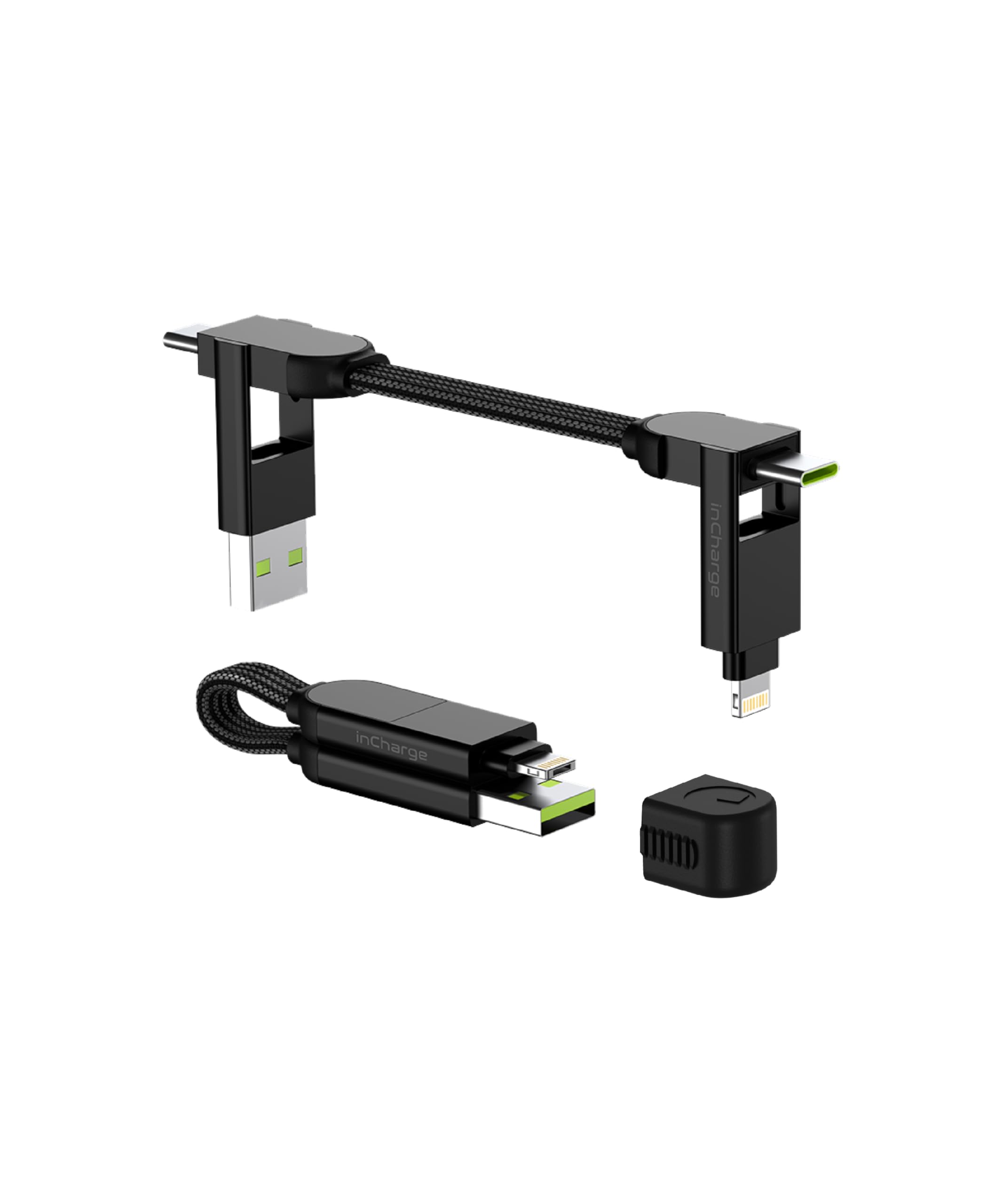 6-in-1 100W Fast-Charging Keychain Cable for Devices