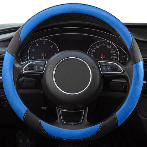 15-Inch Anti-Slip Microfiber Leather Steering Wheel Cover