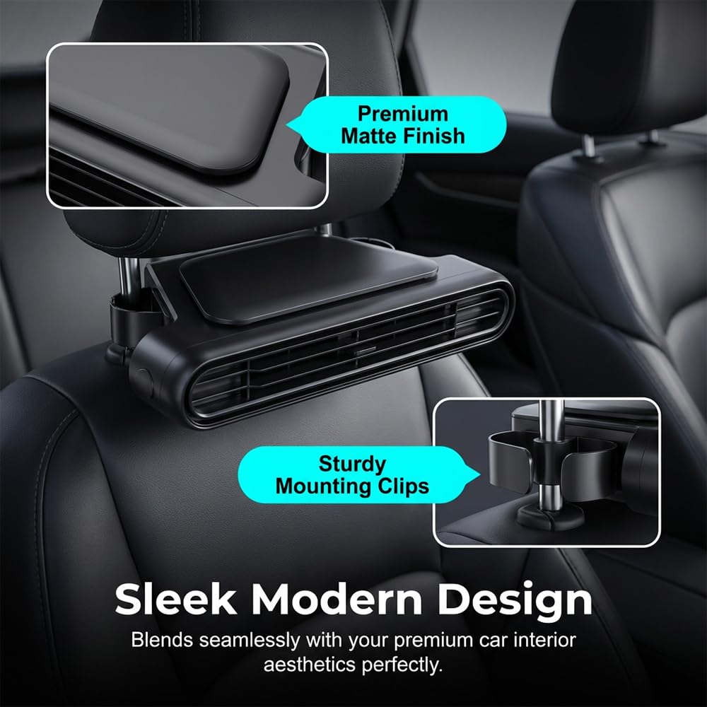 2026 New Portable Car Seat Fan, USB Back Cooling Fan for Driver & Backseat, Headrest Fan for SUV, Sedan, Trucks, Car Accessories for Summer Driving