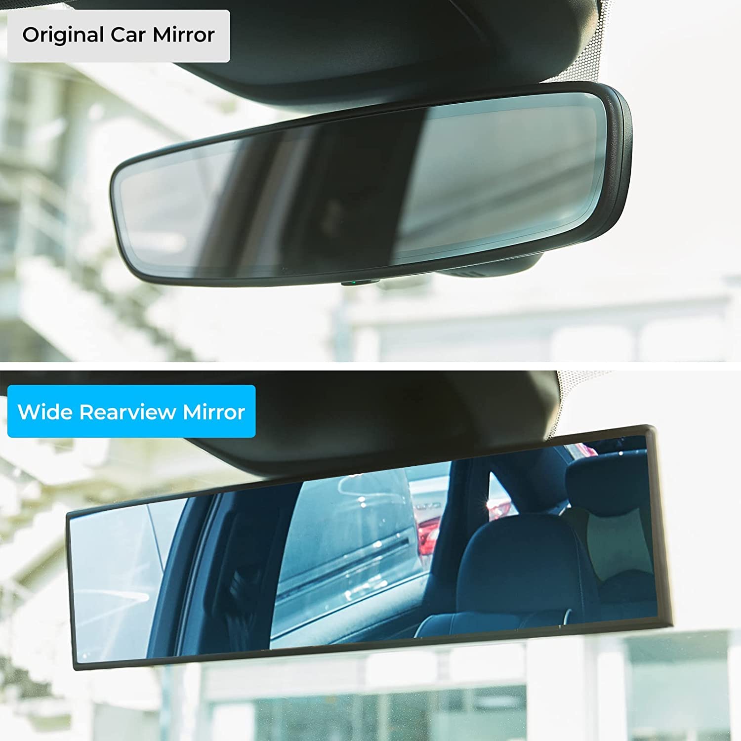 Wide-Angle Clip-On Rearview Mirror for Cars and SUVs