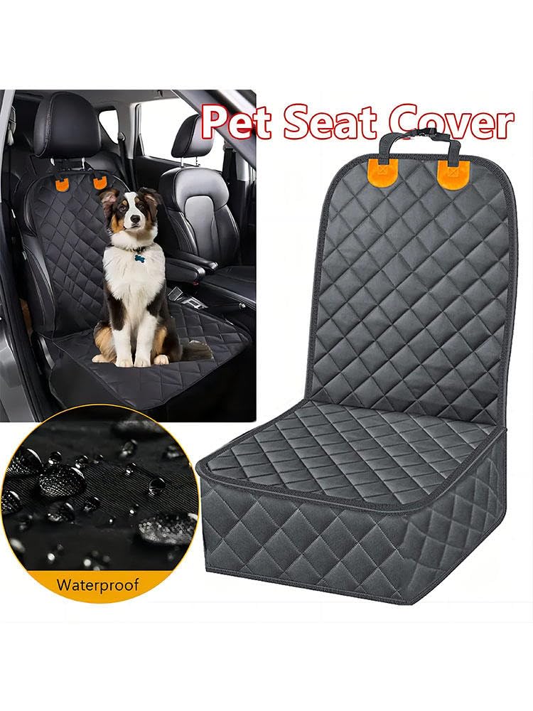 Waterproof Dog Front Seat Cover, Quilted Padded Pet Car Seat Protector with Non-Slip Backing, Heavy-Duty for Cars Trucks SUVs