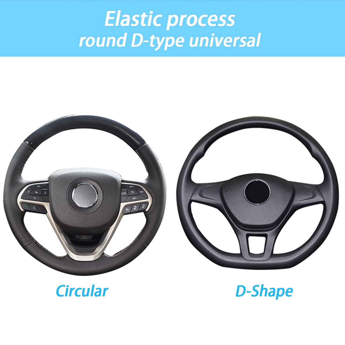 Universal 15-Inch Breathable Ice Silk Steering Wheel Cover