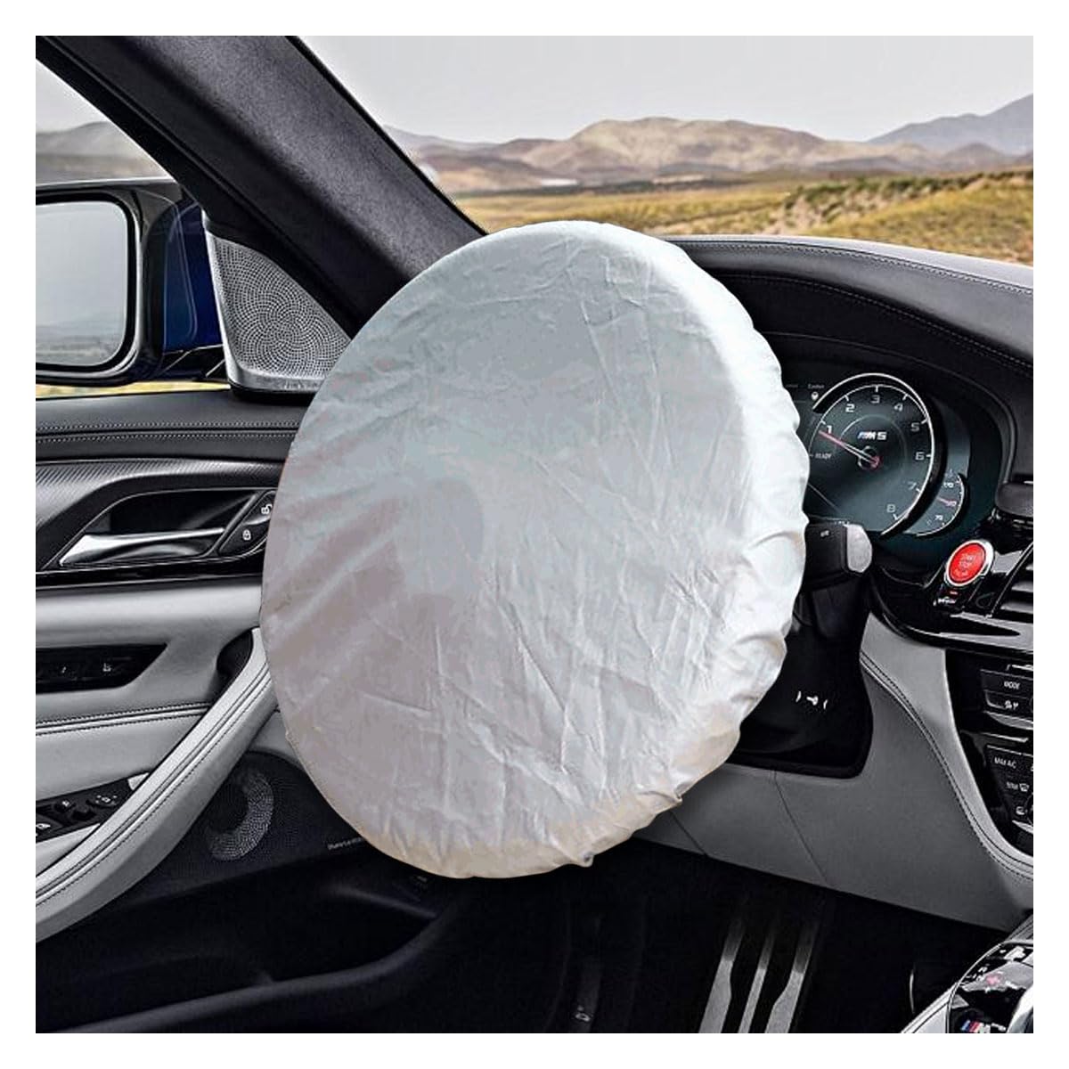 Sun Shade Steering Wheel Cover, Anti-Heat Protector, Universal 18 Inch Auto Sun Block Cover, Shield Accessories for Most Car Truck SUV
