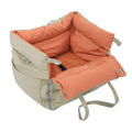 Depisuta Dog Car Seat for Small Dogs, Detachable Washable Soft Pet Booster Seat with Harness and Side Storage Pockets Foldable Portable Carrier Elevated Travel Bed for Kitten Puppy