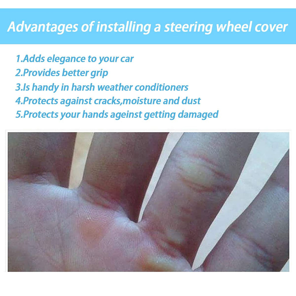 Universal 15-Inch Breathable Ice Silk Steering Wheel Cover