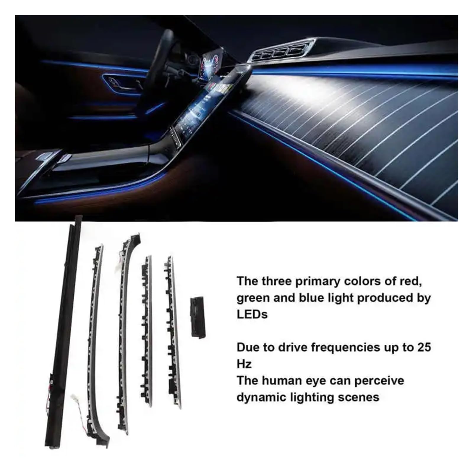 64-Color Interior LED Ambient Lighting Kit for Mercedes S-Class