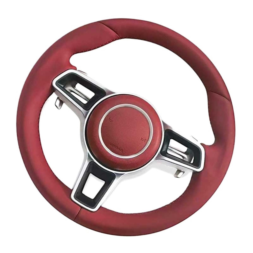 Genuine Leather Steering Wheel For Porsches 911 996 Cayenne 958 718 For Boxster 918 987 991 992 Cayman Macans For Panamera Taycan GT3 RS