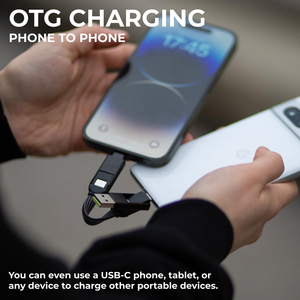 6-in-1 100W Fast-Charging Keychain Cable for Devices