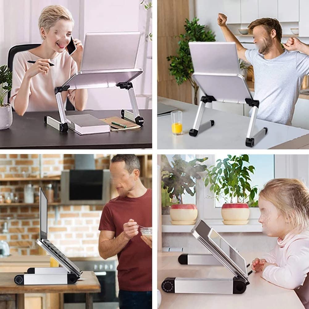 ASWRTYJO Tablet Stand Aluminum Desktop Adjustable Foldable 360° Swivel Phone Holder