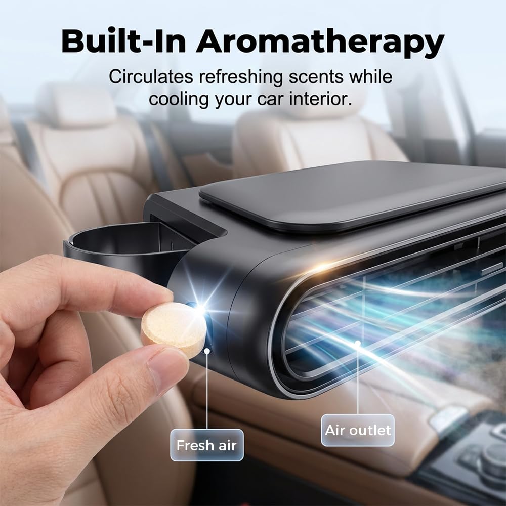 2026 New Portable Car Seat Fan, USB Back Cooling Fan for Driver & Backseat, Headrest Fan for SUV, Sedan, Trucks, Car Accessories for Summer Driving