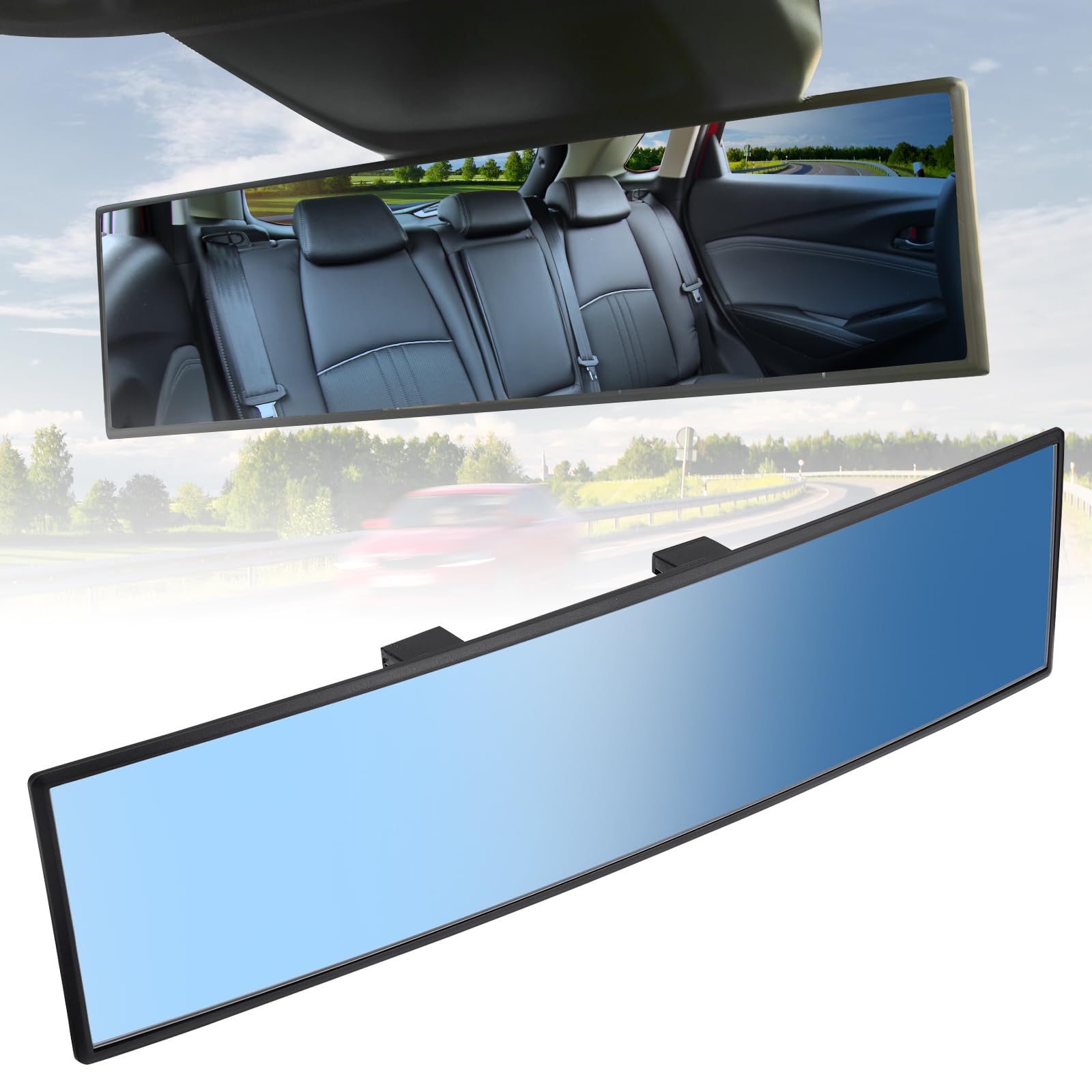 Wide-Angle Clip-On Rearview Mirror for Cars and SUVs