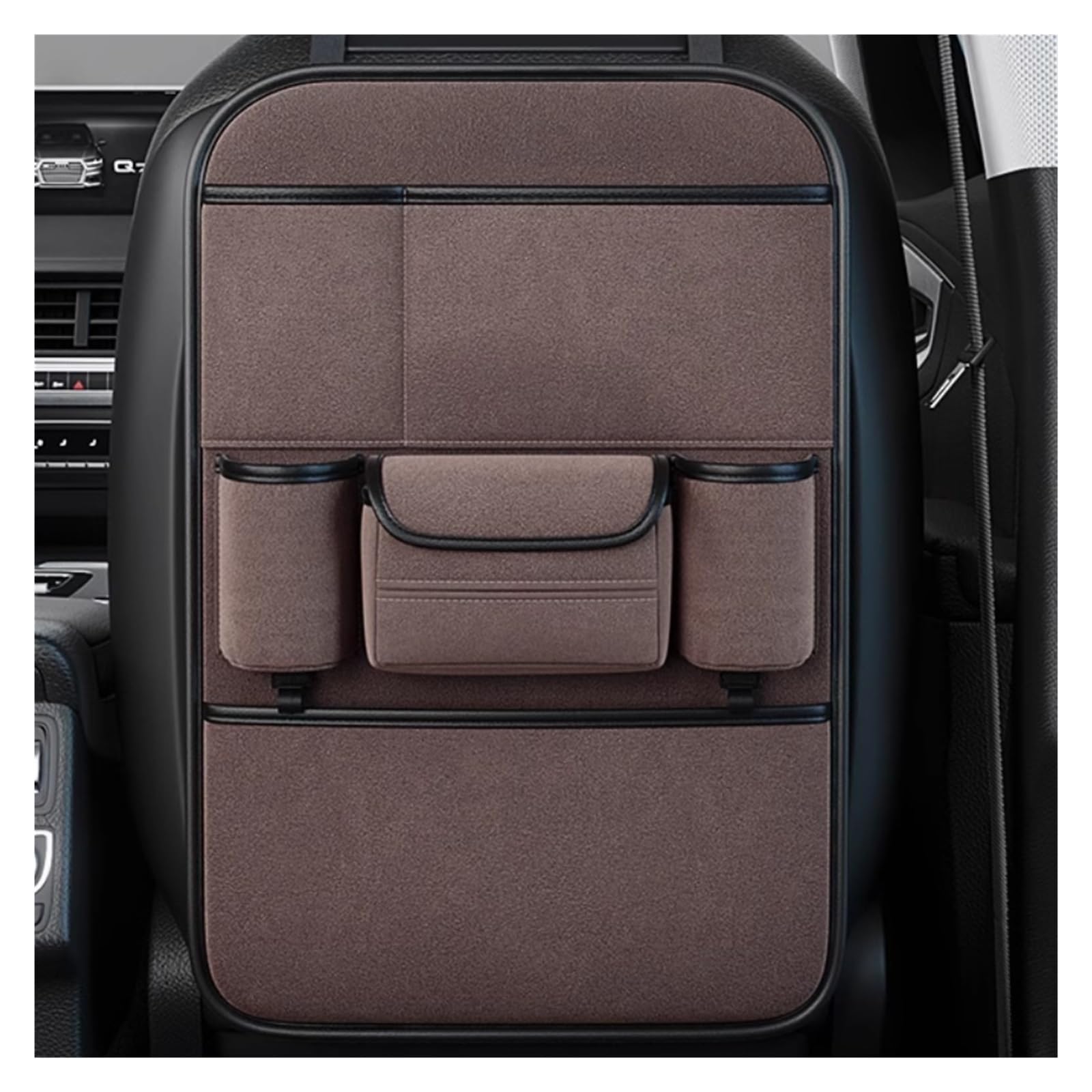 VZYQIVAP Car Seat Back Organizer For Volkswagen Karmann Ghia (Type 14) 1966-1970, Premium Flannel Storage Organizer with Tissue Pocket, 2 Cup Holders & Multi Pockets