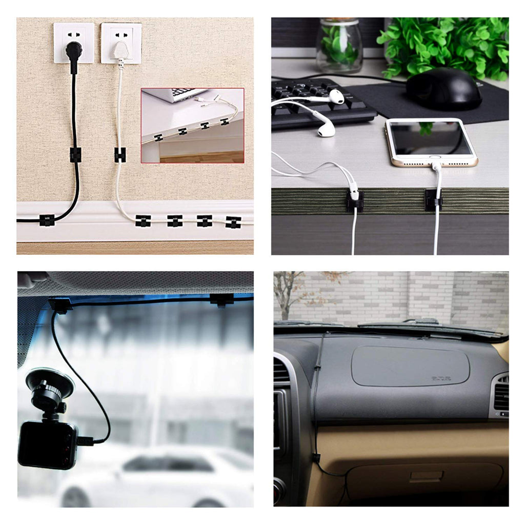 3M Self Adhesive Cable Clips Management Strong Wire Holders Cord Organizer Cable Clamp Sticky Desk Management for Office Home Car Tables PC Laptop TV Walls,0.75"x0.6"