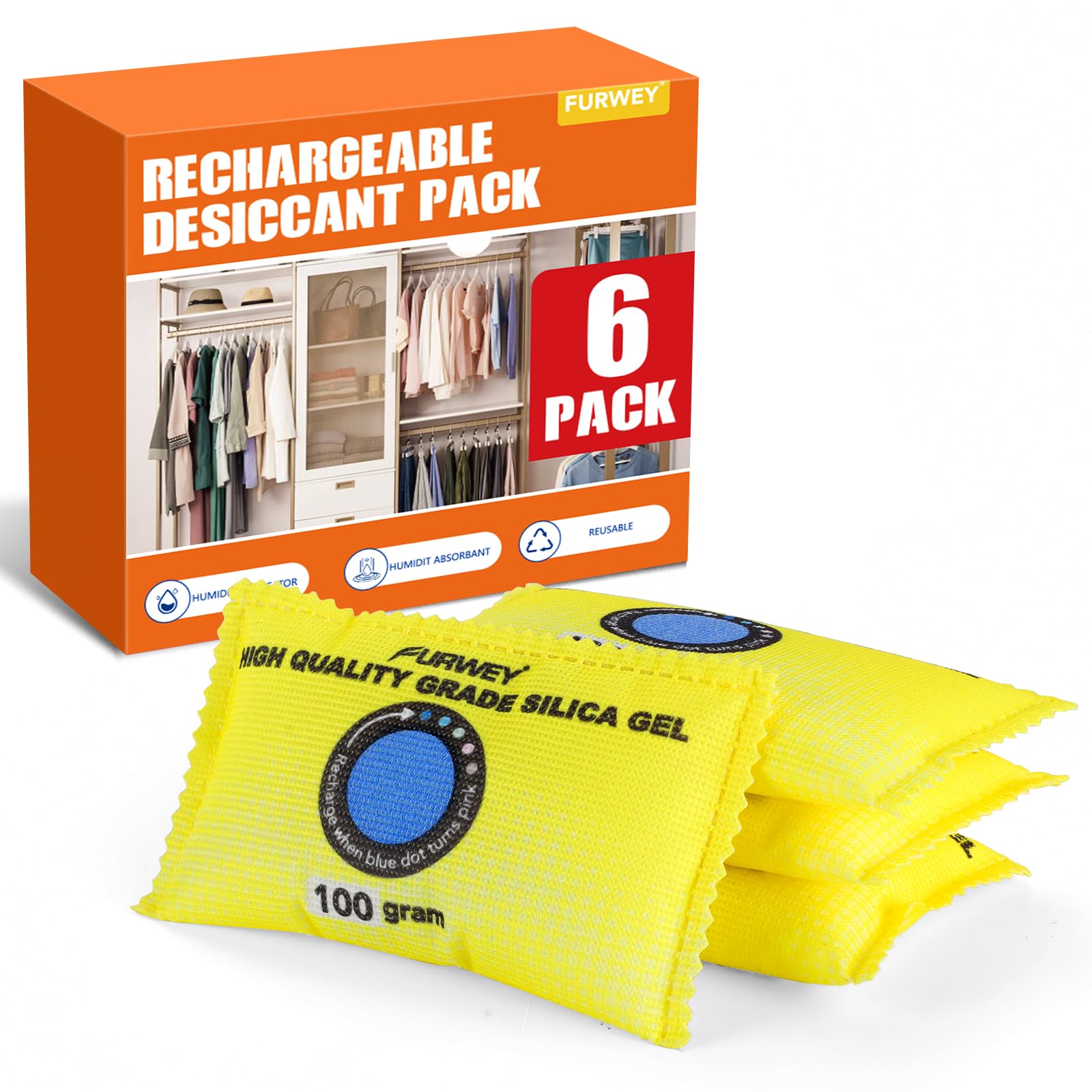 FURWEY 6P 12P 24PDehumidifier Bags
