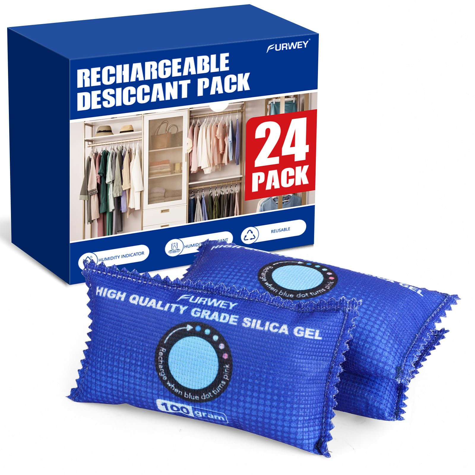 FURWEY 6P 12P 24PDehumidifier Bags