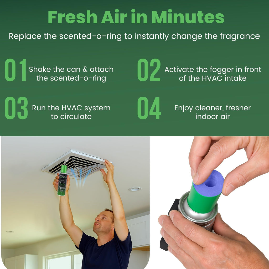 Air Freshener for HVAC Systems, Commercial, Residential & Cars| Made with Thyme extract, natural Plant based | Treatment for bad odor, Smoke, Shoes & Pet | HVAC Scent & Air Duct Deodorizer