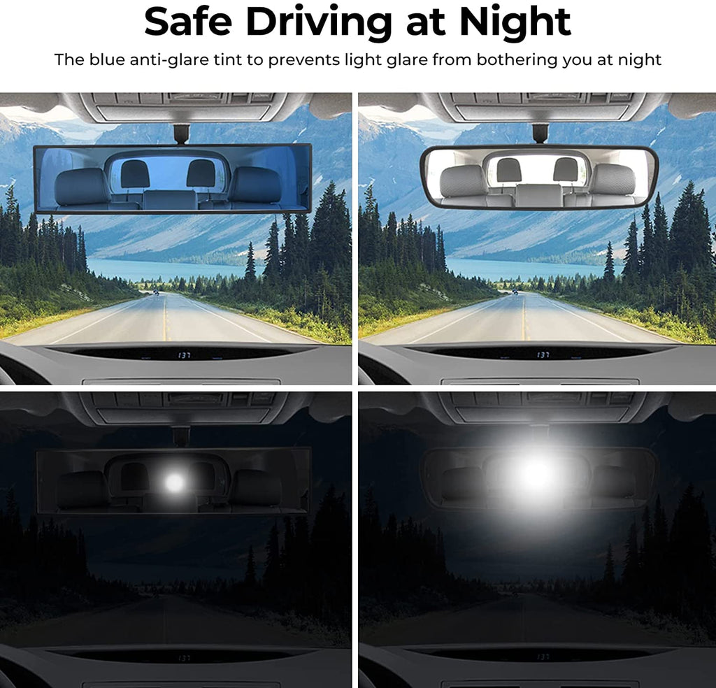 Wide-Angle Clip-On Rearview Mirror for Cars and SUVs