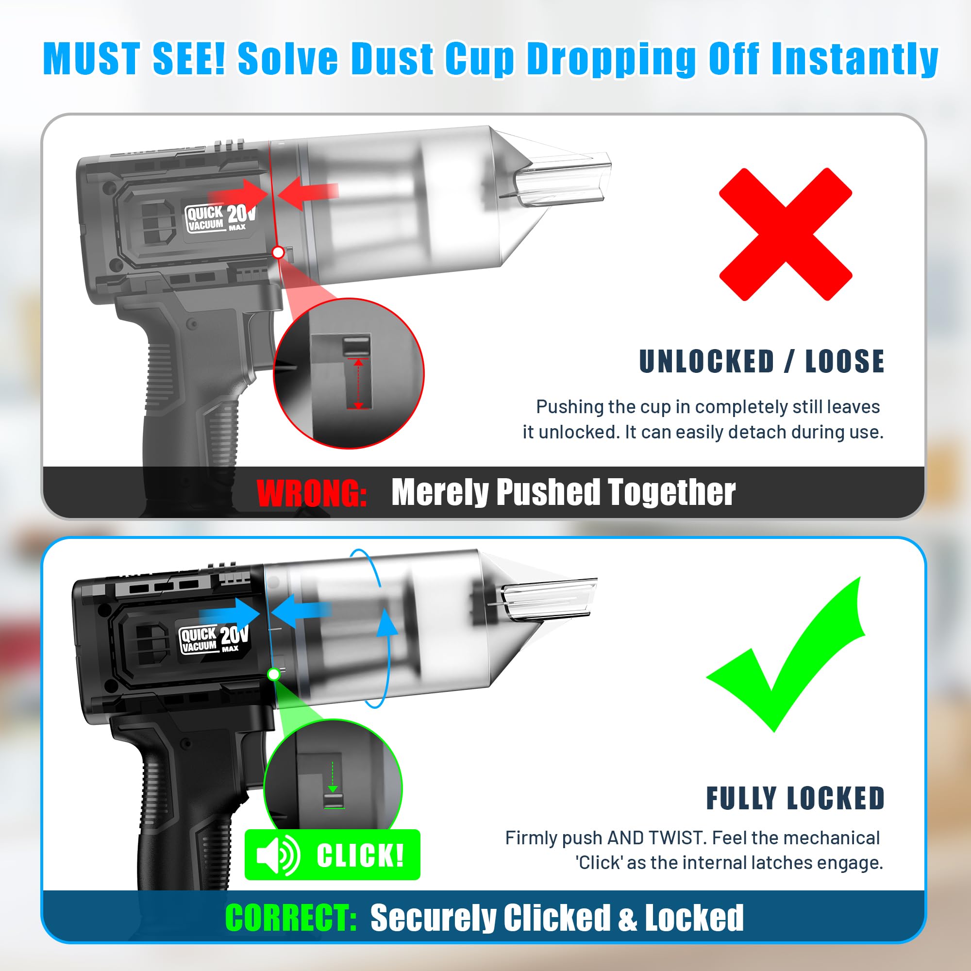 Car Vacuum Cordless, 35000PA Strong Suction Handheld Vacuum with 2 Detachable Batteries, 60Min Runtime Portable Vacuum Cleaner for Car Detailing, Pet Hair, Home Couch & Office, 350ML XL Dust Cup