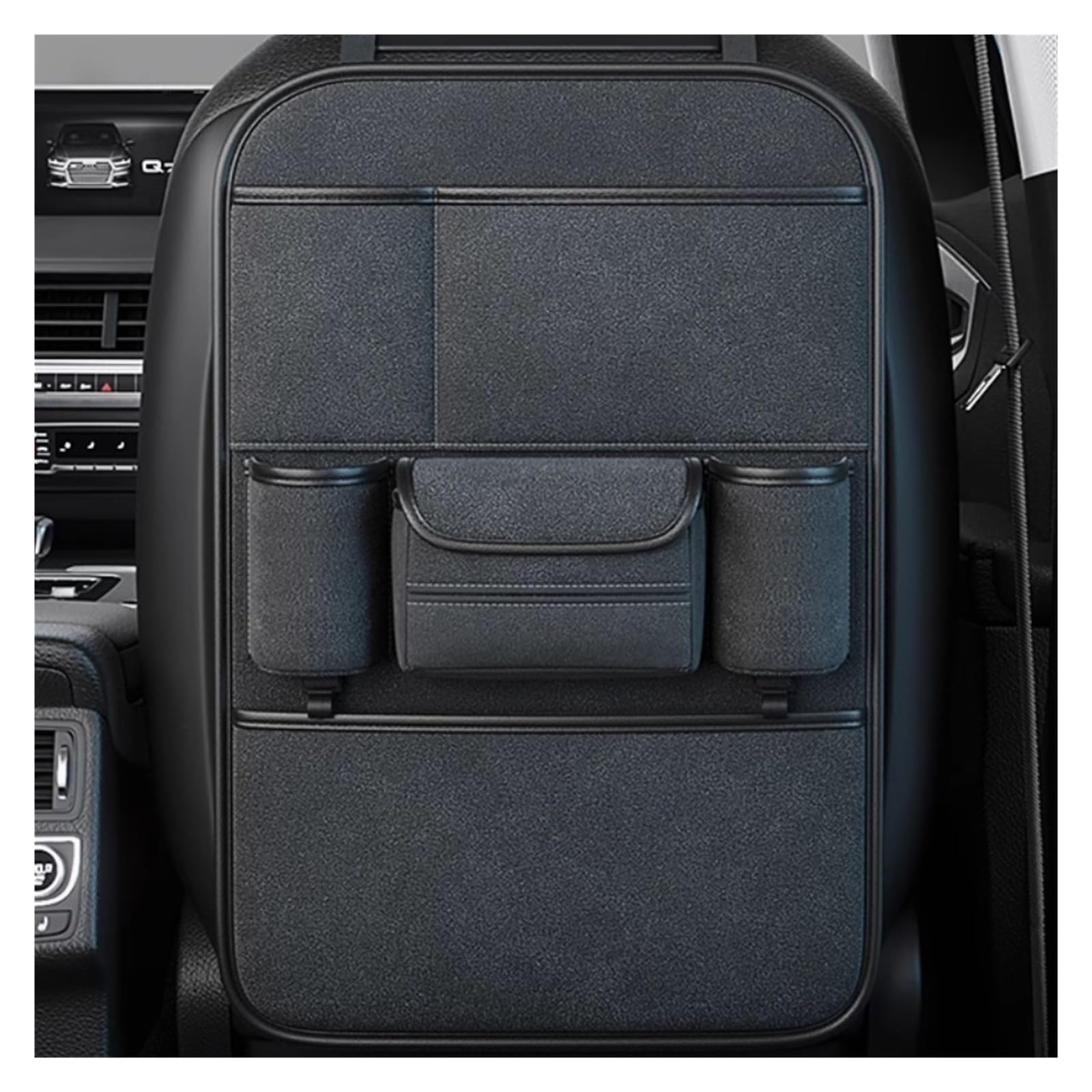 VZYQIVAP Car Seat Back Organizer For Volkswagen Karmann Ghia (Type 14) 1966-1970, Premium Flannel Storage Organizer with Tissue Pocket, 2 Cup Holders & Multi Pockets