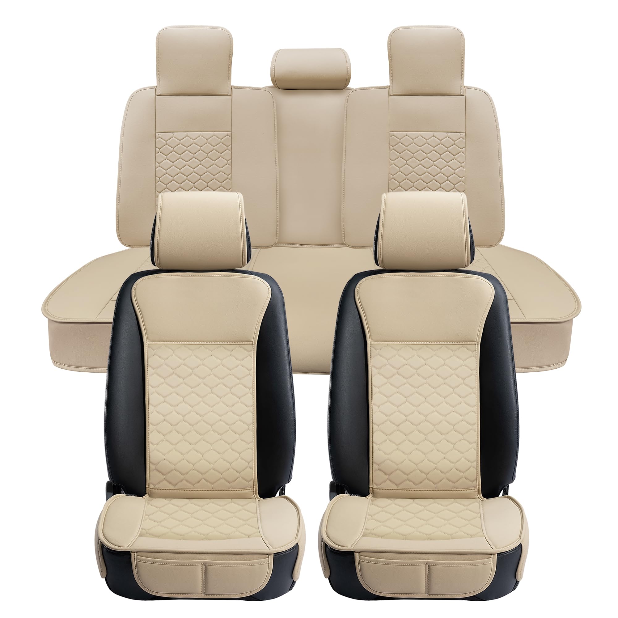 Elantrip Front Car Seat Covers Leather Water Proof Seat Protector Universal fit