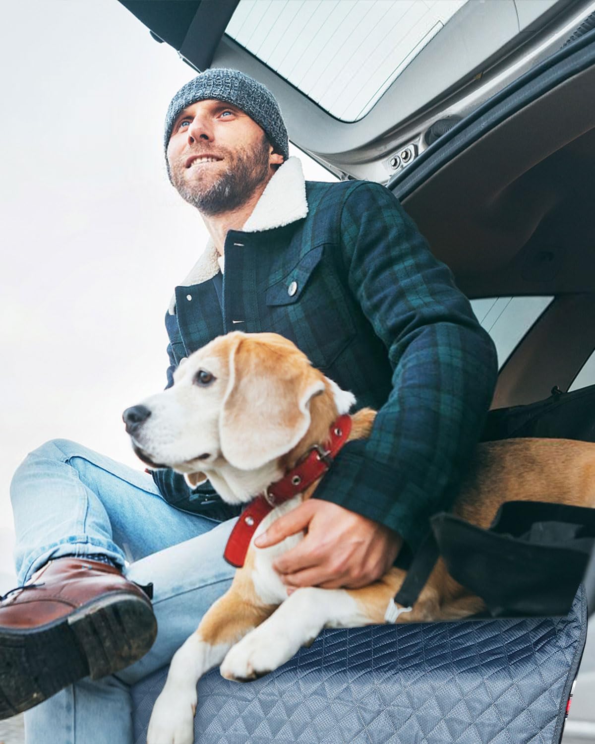 Waterproof Pet Cargo Liner with Bumper Flap for SUVs