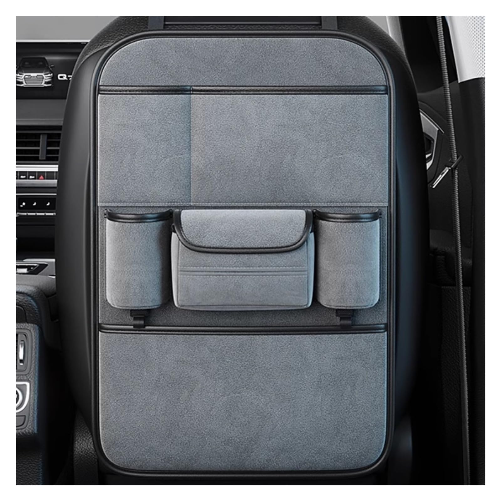 VZYQIVAP Car Seat Back Organizer For Volkswagen Karmann Ghia (Type 14) 1966-1970, Premium Flannel Storage Organizer with Tissue Pocket, 2 Cup Holders & Multi Pockets