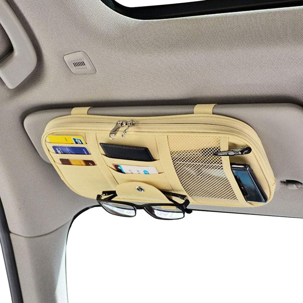 Multi-Pocket Car Sun Visor Organizer for Essentials